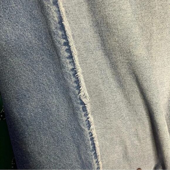 Levi 94’ Baggy Wide Leg Color Block 2 Tone Cotton Denim Jeans Size 14 Teen - Picture 3 of 10